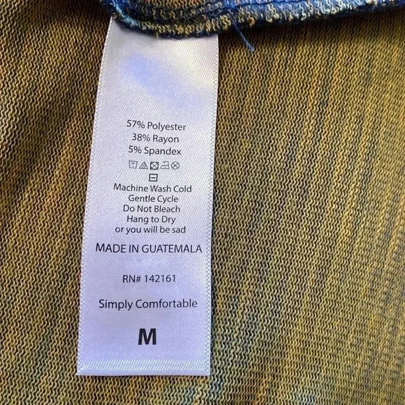 LuLaRoe Open Front High Low Cardigan Shrug.  Blue & Yellow Stripe, Size Medium. - Picture 8 of 12